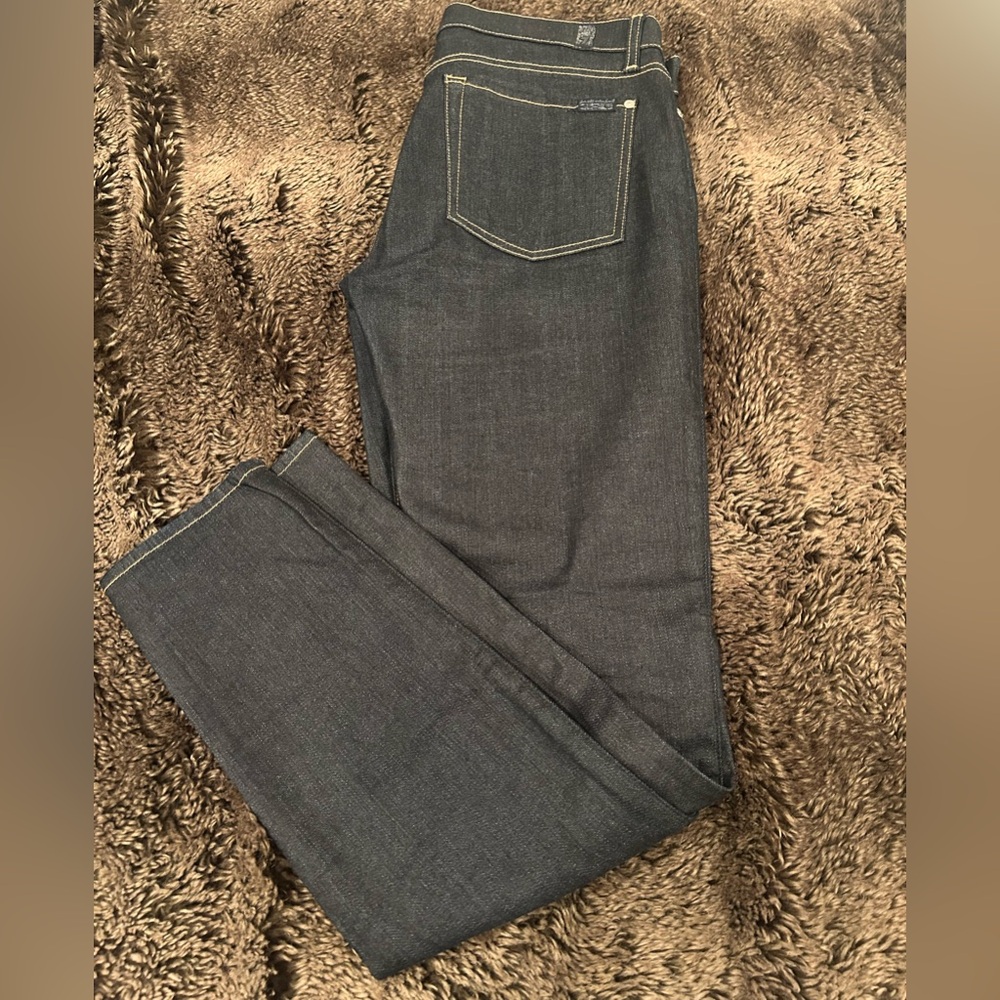 7 For All Mankind Gwenevere Black/Indigo Denim Size 31